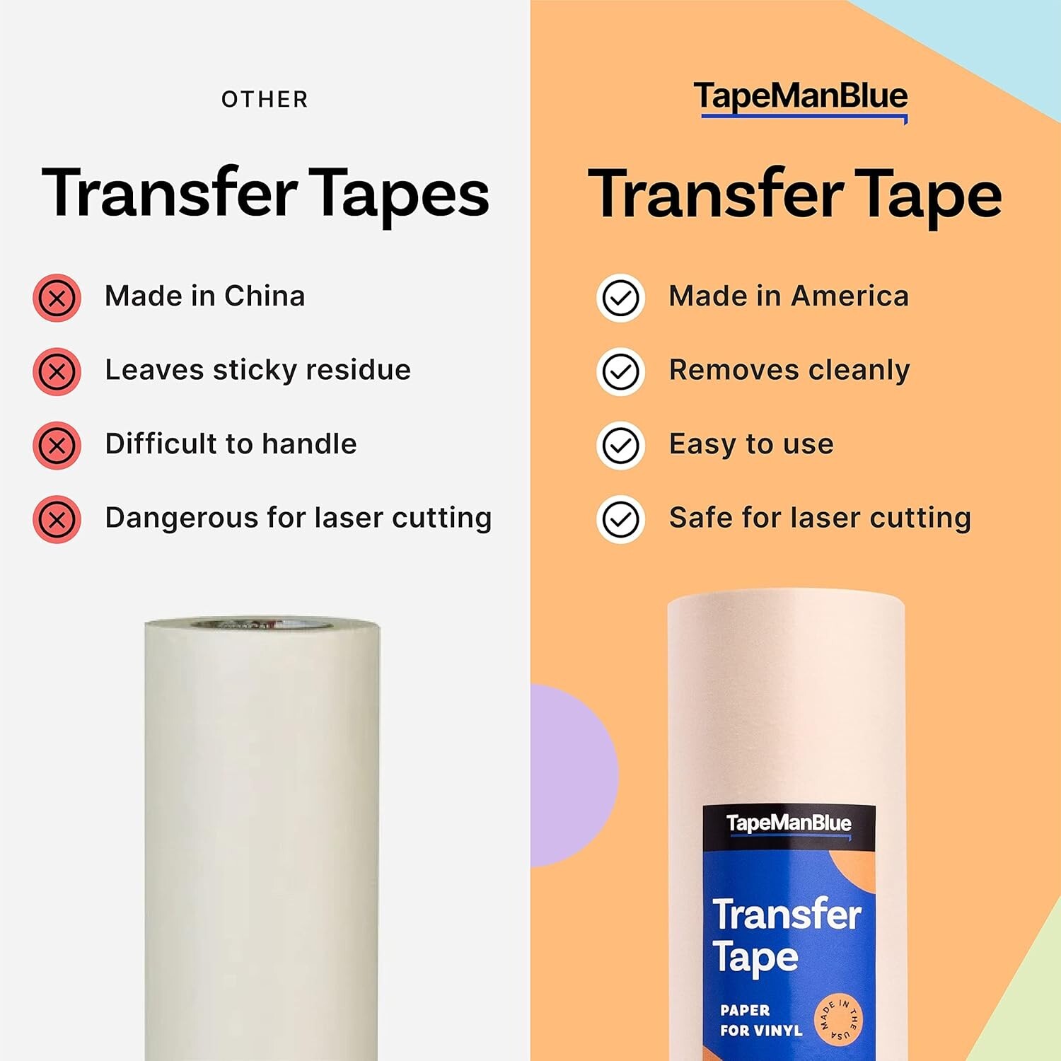 12″ x 100′ Roll of Paper Transfer Tape for Vinyl, 12 inch x 100 feet, Natural