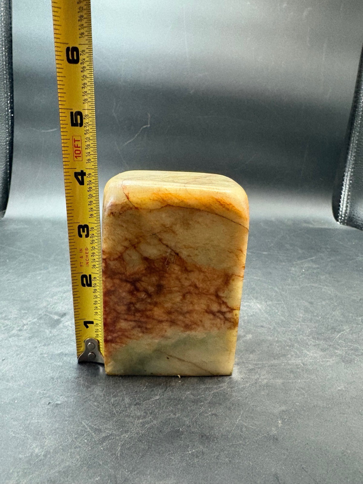 Vintage Chinese Hetian ? White Jade Marble Stone Seal Signet