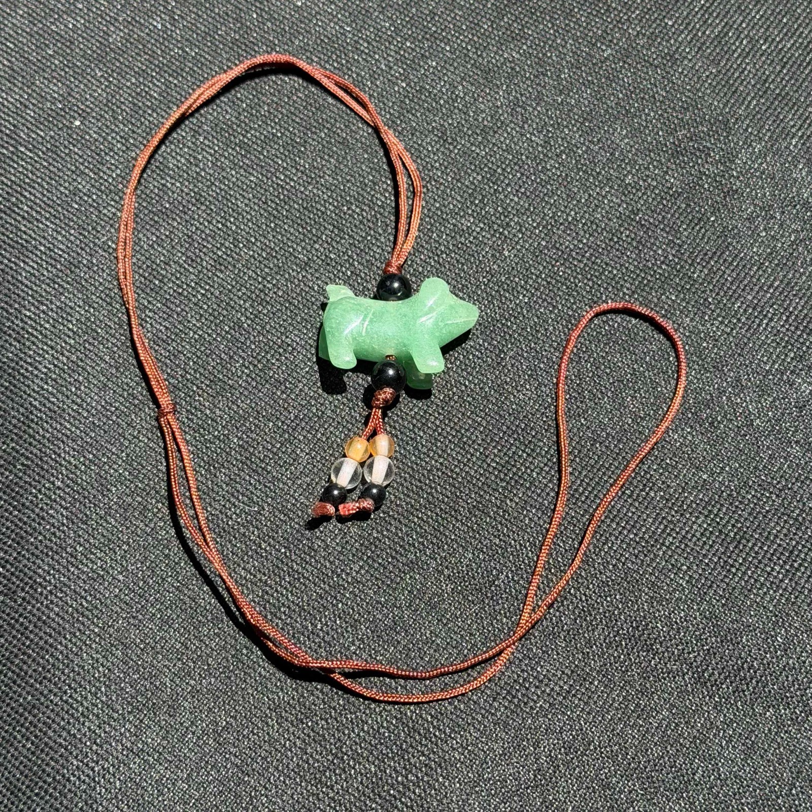 Chinese Green Jadeite Jade Carved Animal Pendant Necklace – Hand Carved (AHB)