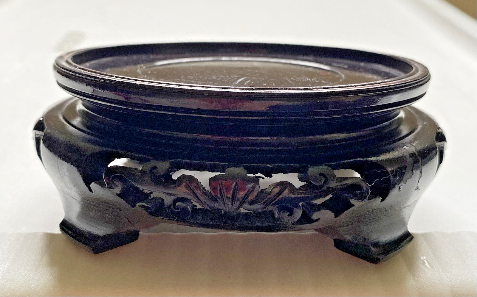 4.5″ Vintage Chinese Carved Wood Display Stand – #37