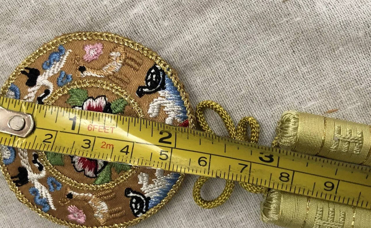 Oriental Asian Lot Of 4 Bookmarks W Panda Bears & Lucky Knot Wall Hanging VTG