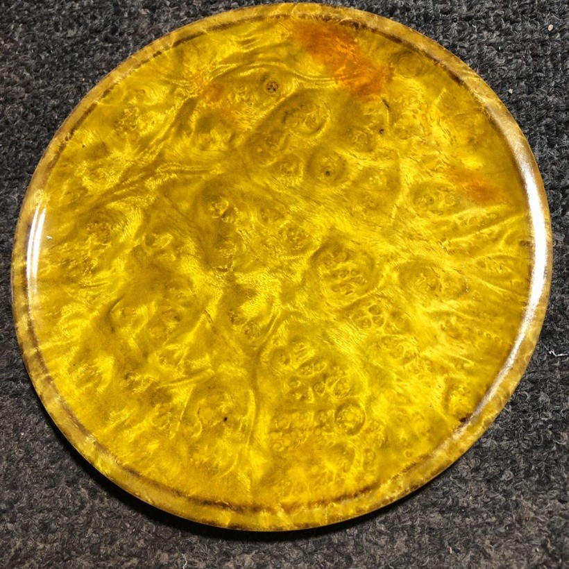 Golden Camphor Wood Plate 7cm Natural Wood Coaster Fruit Snack Dish Random Color