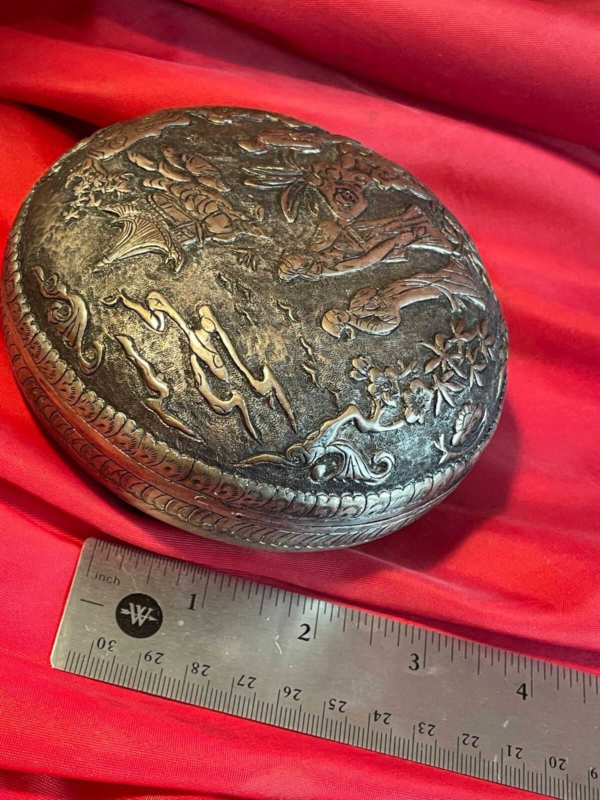 Old Chinese Copper Round Box