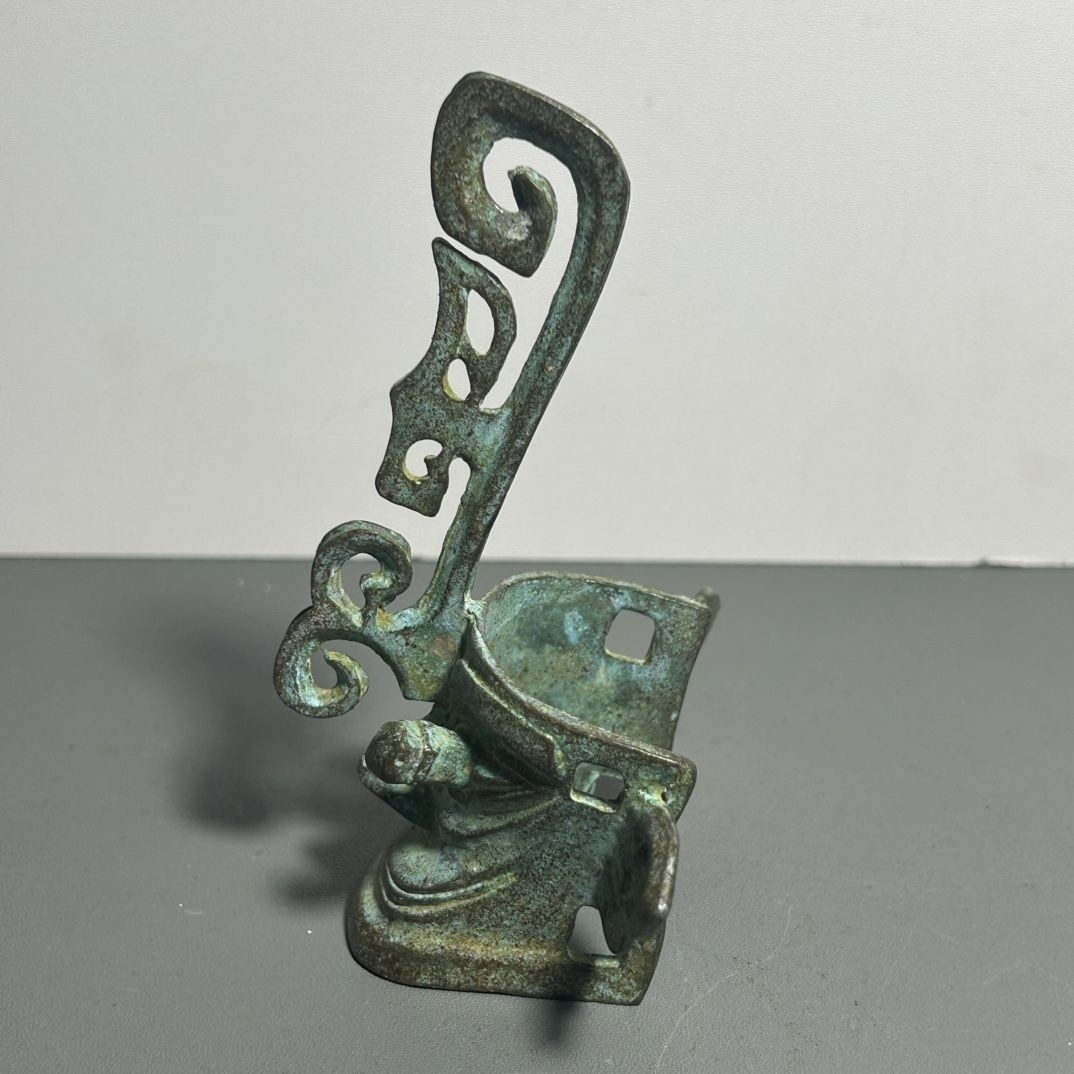 Sanxingdui Bronze Mask Replica 11cm Pure Copper Vintage Home Ornament