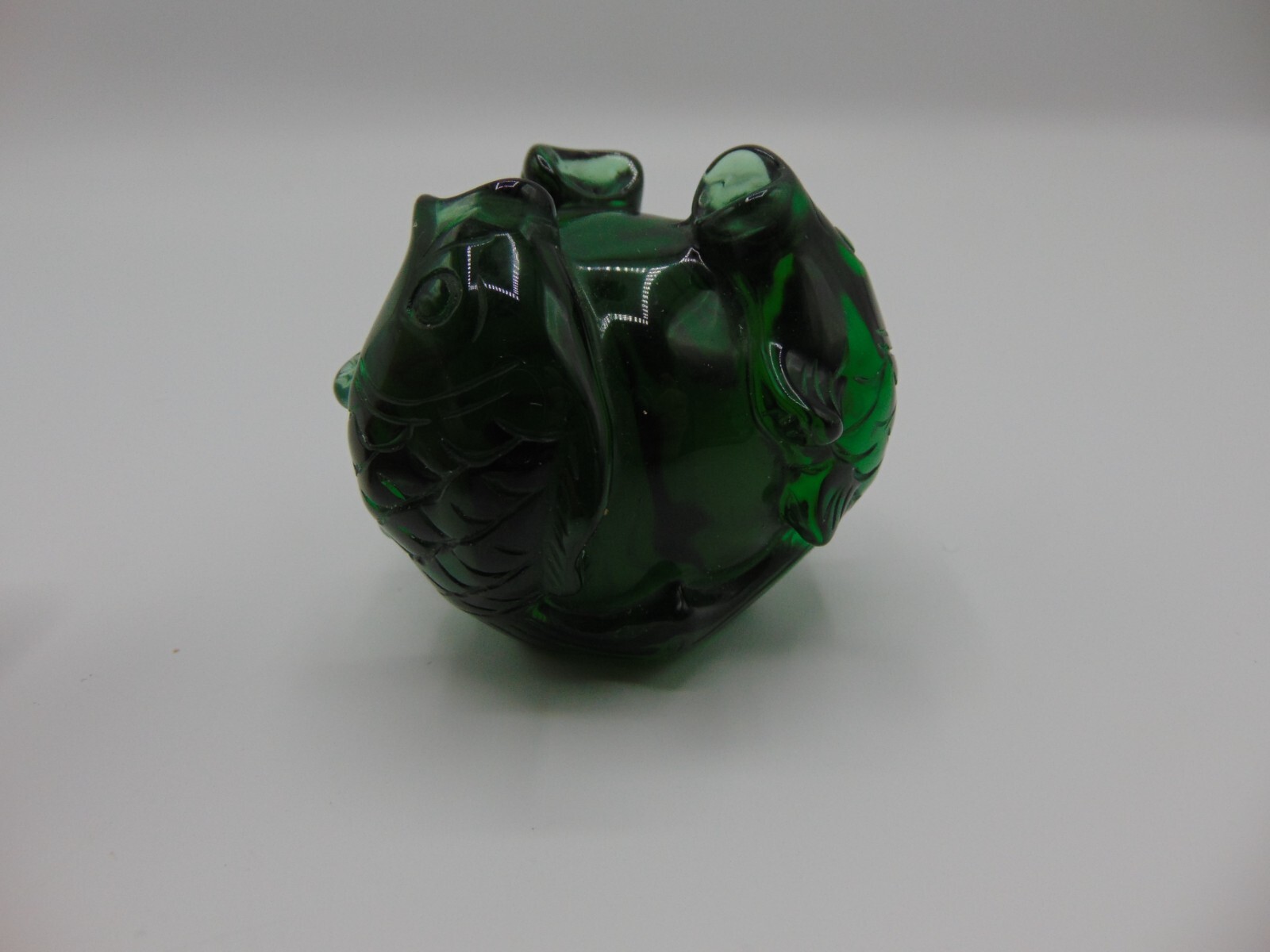 Chinese Zodiac Elegant Charm Master Sung 3 Headed Koi Fish Green