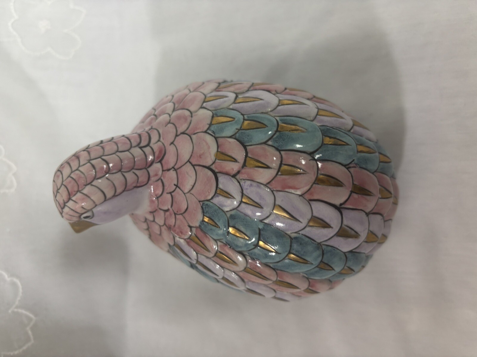 RARE Vintage H.F.P Macau Ceramic Love Birds Doves Chinese Porcelain TOYO