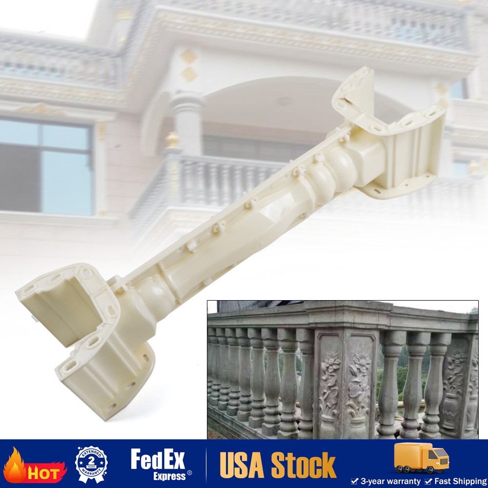 2 Pcs 89cm Balustrades Mold Fit Concrete Plaster Cement Plastic Casting White