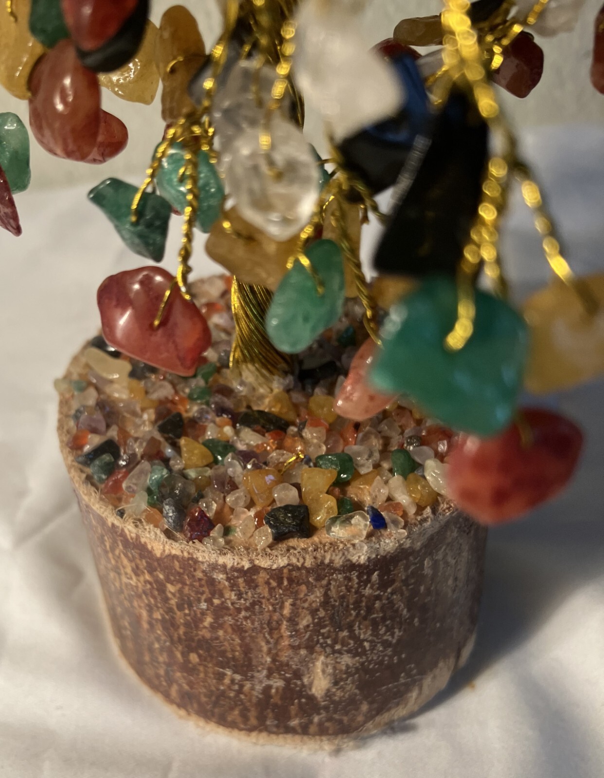 Handmade Multicolor Jade Bonsai Tree Wood Base 9″ x 5″