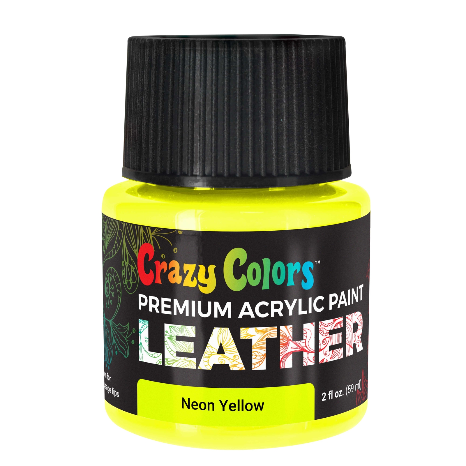 Neon Yellow Premium Acrylic Leather Shoe Paint, 2 oz – Sneakers, Jackets, Bags