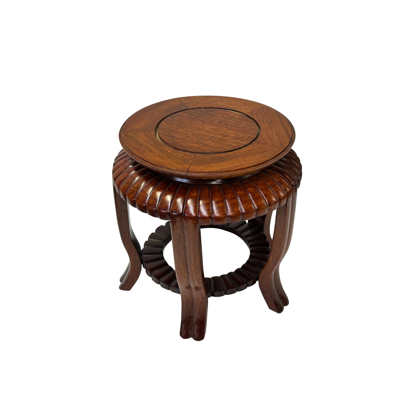 7″ Light Brown Wood Round 8.5″Tall 5 Legs Display Stand Riser ws4199