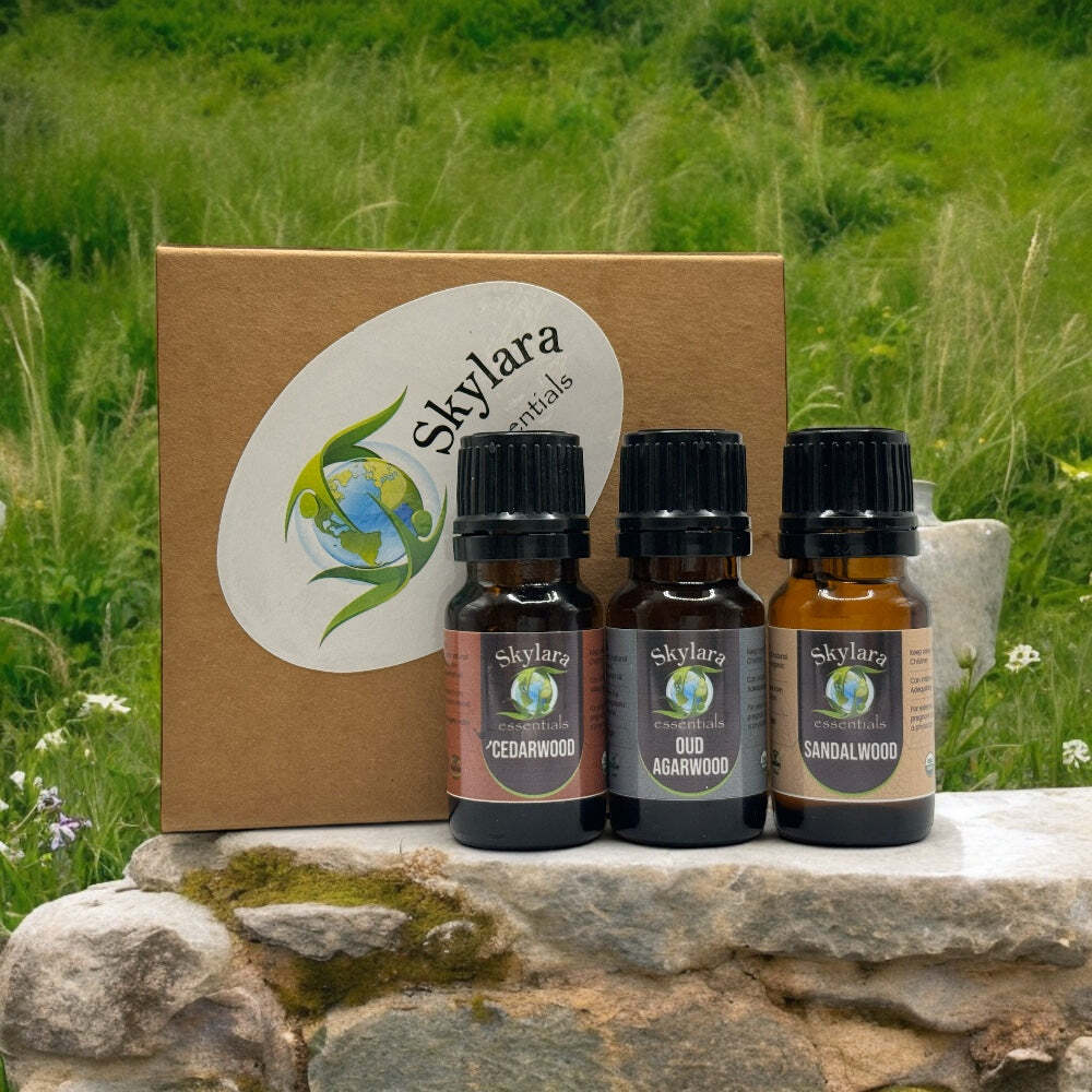 Woodsy Essential Oil Set 10ml – Cedarwood, Oud Agarwood, Sandalwood