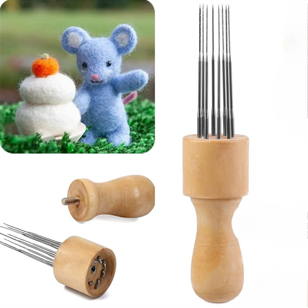 8 Needle Felting Tool Wood Handle Felting Kit DIY Hand Craft Making Wool Tools