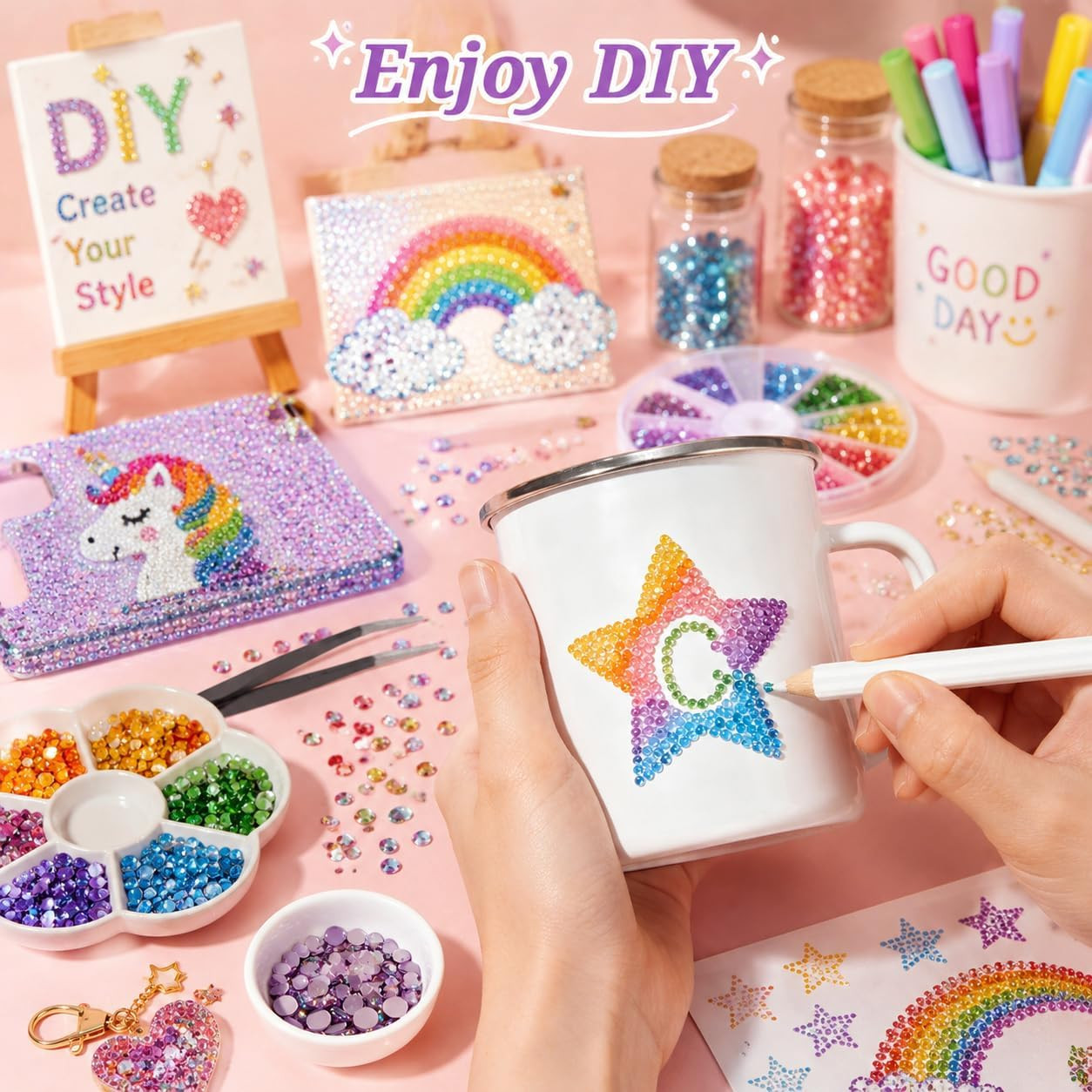 Rhinestones for Bedazzling Kit, 40000Pcs Multi-Color 3Mm Resin Flatback Gems wit