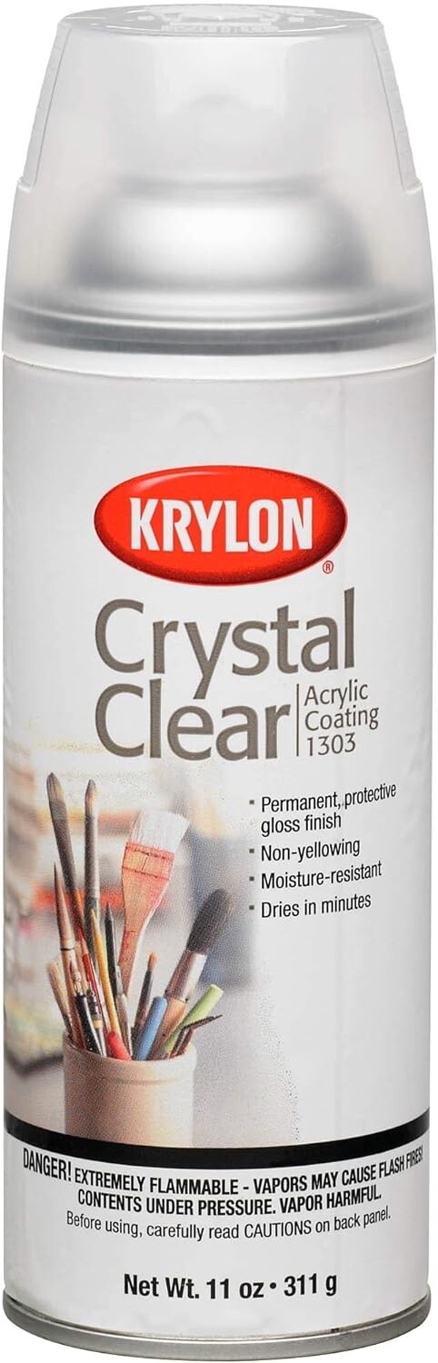 Krylon 1303 Crystal Clear Acrylic Coating, Gloss Coating, 11 Ounce