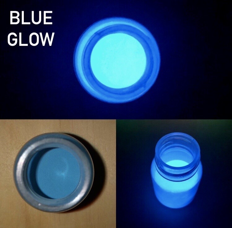 Colorful, Glow-in-the-Dark Powder, 10g, Neon (orange, blue, yellow-green, golden