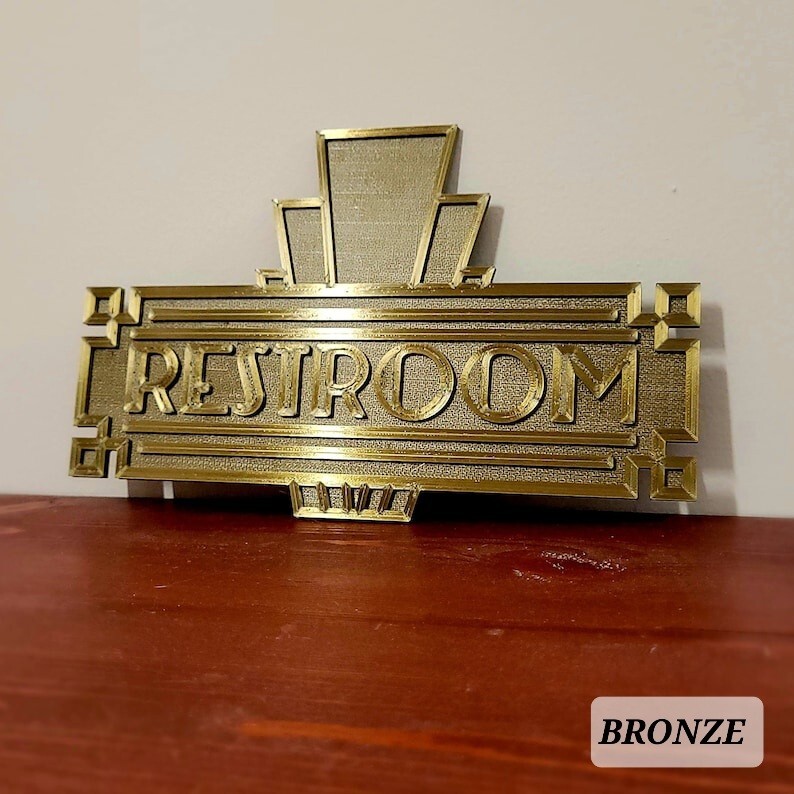 Art Deco Sign | Bronze 9inch sign | Home Decor | 3D Printed Decoration