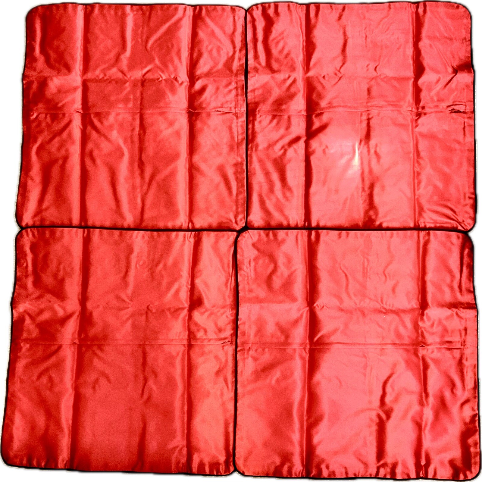 Set of 4 Chinese Embroidered Pillow Covers-Red /Black/Gold Characters 福禄寿禧17×17”