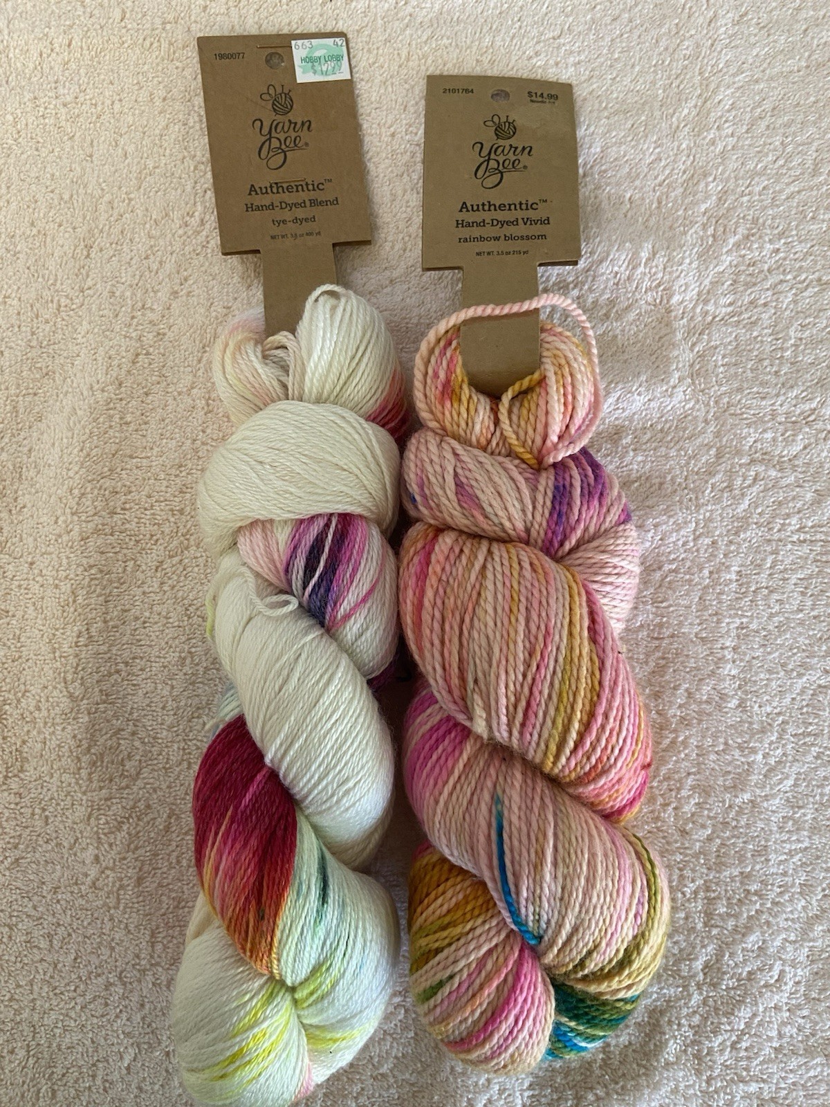 Yarn Bee Authentic Hand-Dyed Superwash Merino Lyocell DK Multicolor Lot 2