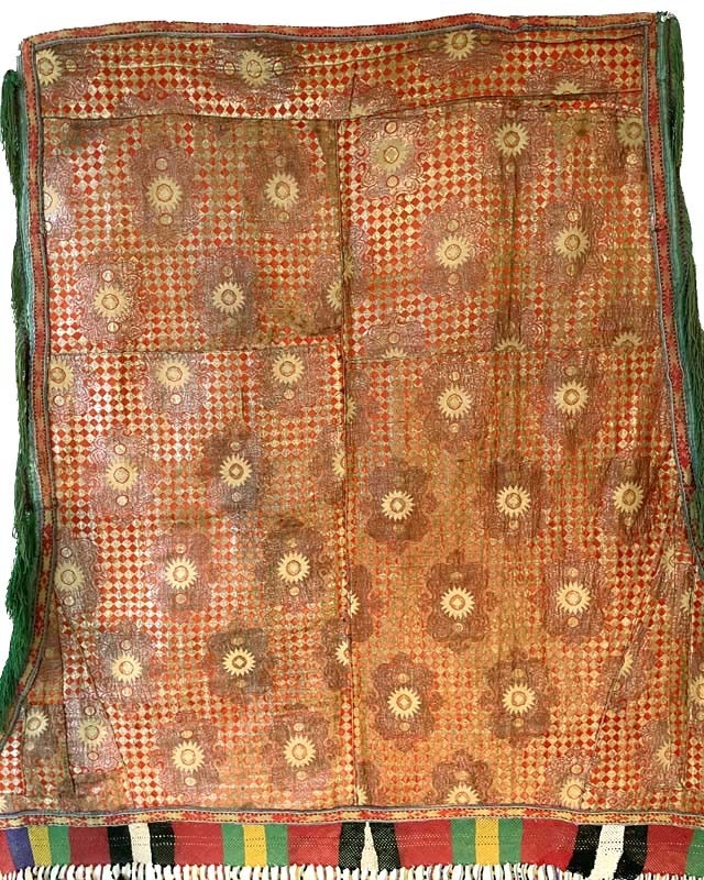OLD CENTRAL ASIAN UZBEK LAKAI FESTIVE BROCADE HORSE COVER