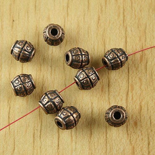 20pcs 7.5×7.4mm Hole Is 2.2mm Copper-tone Drum Spacer Beads H2151
