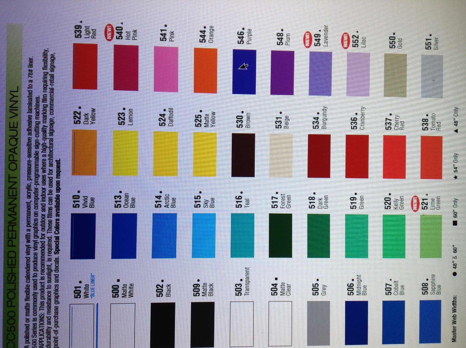 General formulations vinyl roll / hobby,sign,craft 24″x10 ft roll by precision62