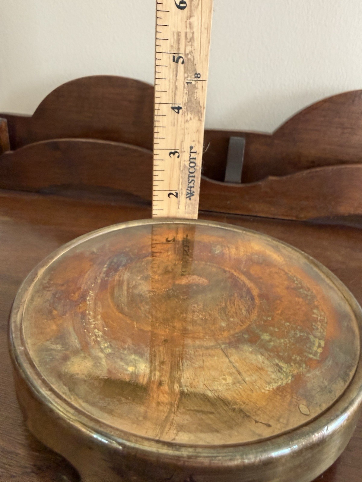 Vintage Asian Brass Stand Base Pedestal Display Vase Ginger Pot Footed Chinese