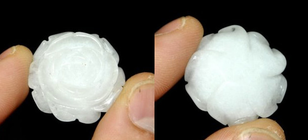 ELEGANT WHITE JADE ROSE BLOSSOM