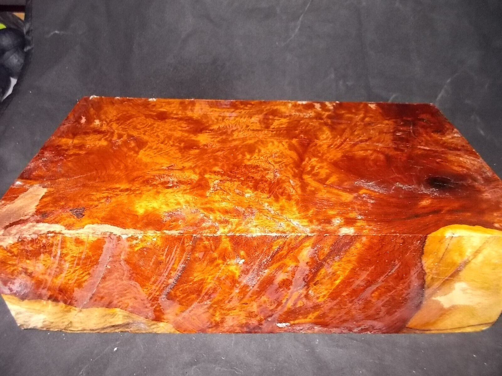 ✔️ WOODEN AMBOYNA BURL BLOCK 3″ THICK POOL STICKS BOX TOPS GUN GRIPS KNIFE SCALE