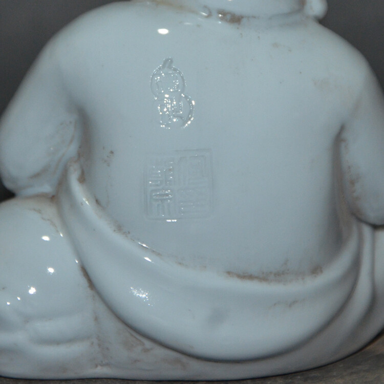 4.7″ Chinese Jingdezhen White Glaze Porcelain Buddhism Maitreya Buddha Statues