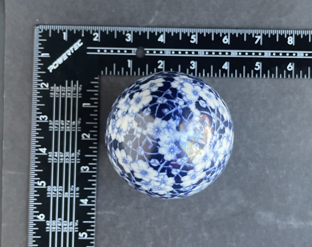 Vintage Asian Blue & White Two Large Eggs 4.25” Collectable Home Decor