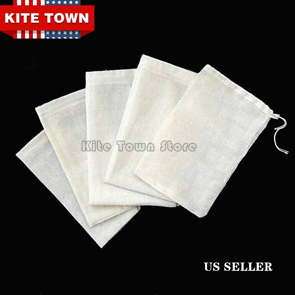 100/300 Cotton Muslin Drawstring Bags Coffee Tea Bath Soap Herb 3×4 4×6 6×8 8×12