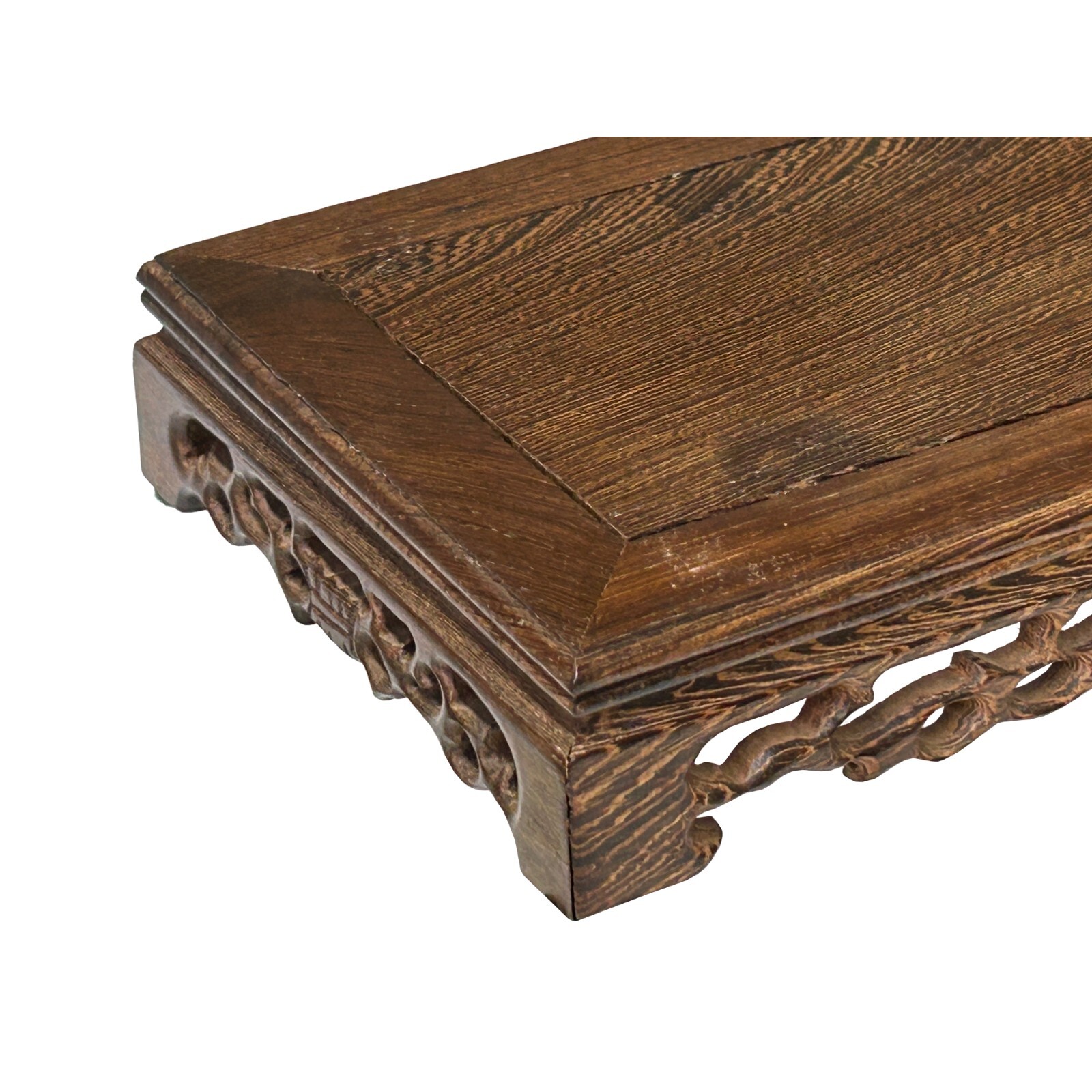 7.5″ Light Brown Feather Pattern Rectangular Wood Display Stand Riser ws4227