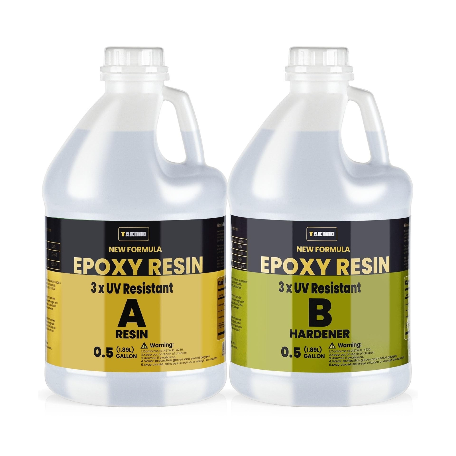1 Gallon 3×UV Resistant Resin Kit,No Bubble & Crystal Clear Epoxy Resin for
