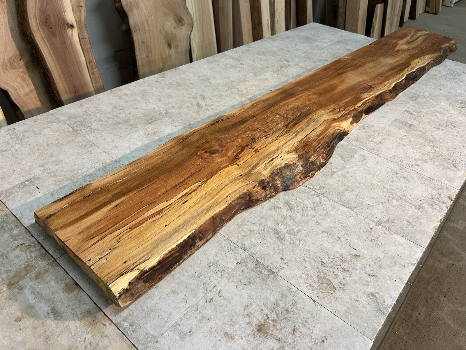 Rustic Spalted Maple Mantle/Fireplace Mantel Beam/Stunning/Live Edge Mantel