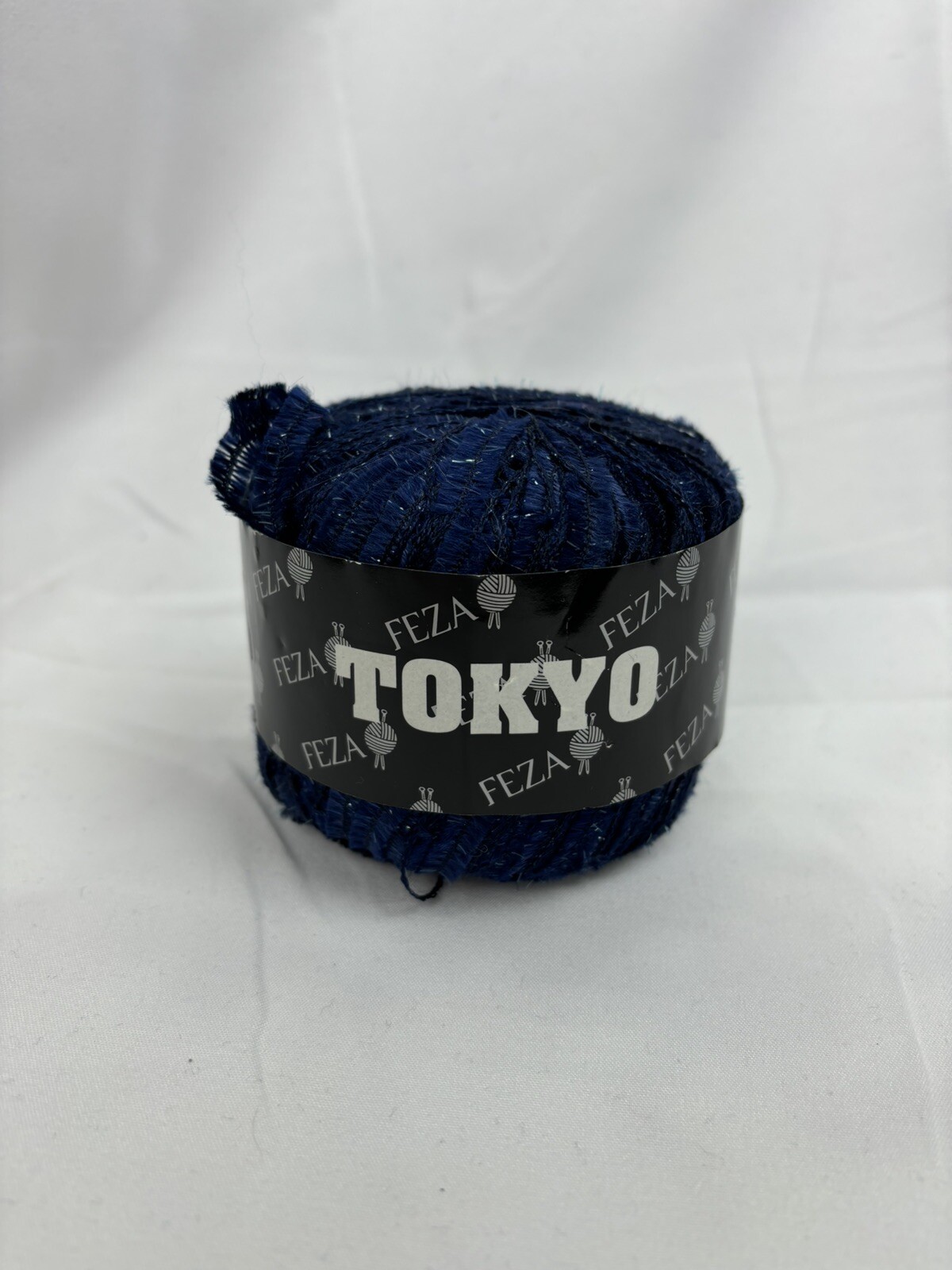 Feza Yarn TOKYO shimmery ribbon – 50g 1.75oz 155m 170yds – Dark Blue 107