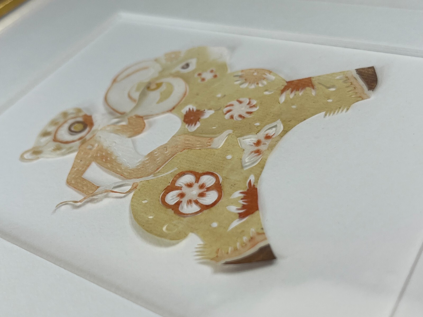 Chinese Paper Cut-Outs Set Vintage Radio Beijing Children Animals Monkey Framed