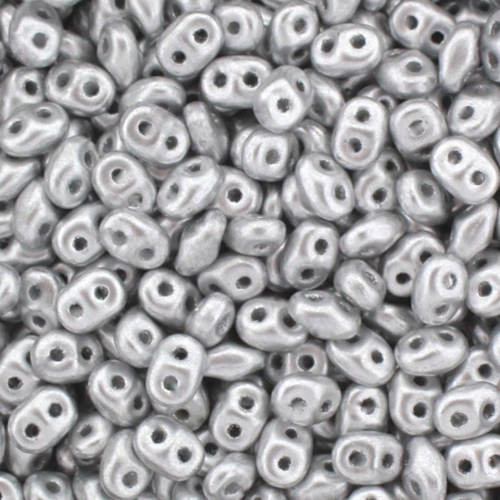 Czech SuperDuo 2-Hole Beads, Crystal BRONZE ALUMINUM 2.5x5mm ~ 20 Grams