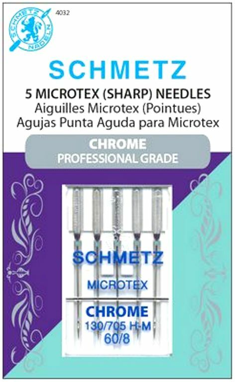 SCHMETZ SEWING MACHINE NEEDLES MICROTEX SHARP 60/8~5 PACK PART# S-4032