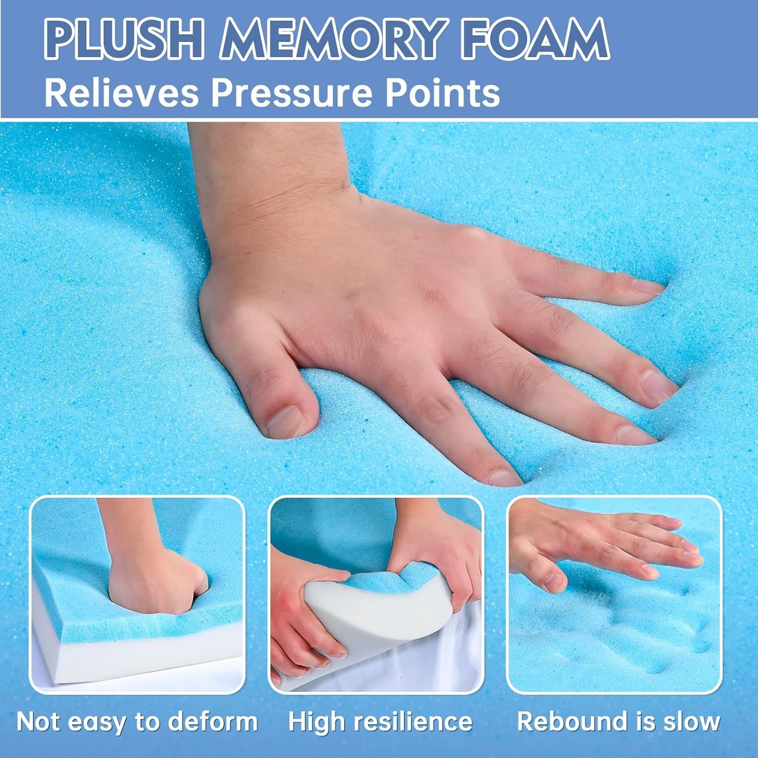 72″ x 24″ x 3″ Gel Memory Foam Pad for Sofa Cushions and Furniture Support
