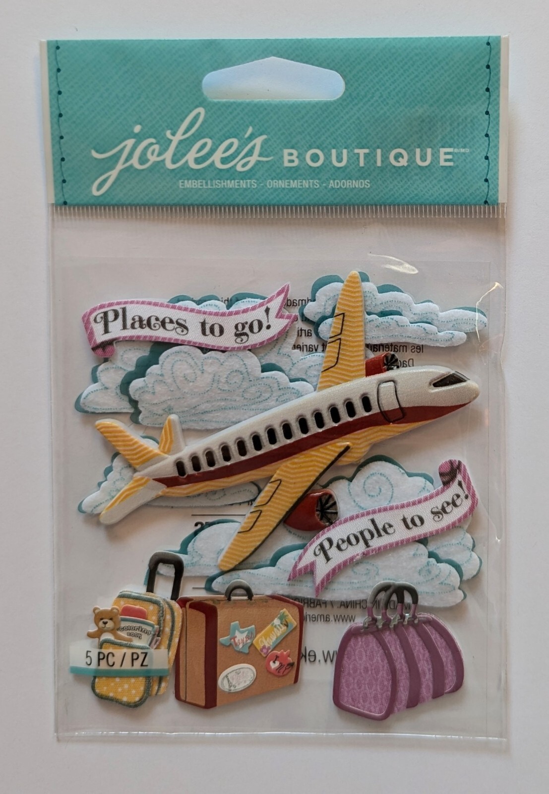 Jolee’s Airplane Travel Places To Go! People To See! Scrapbooking Stickers