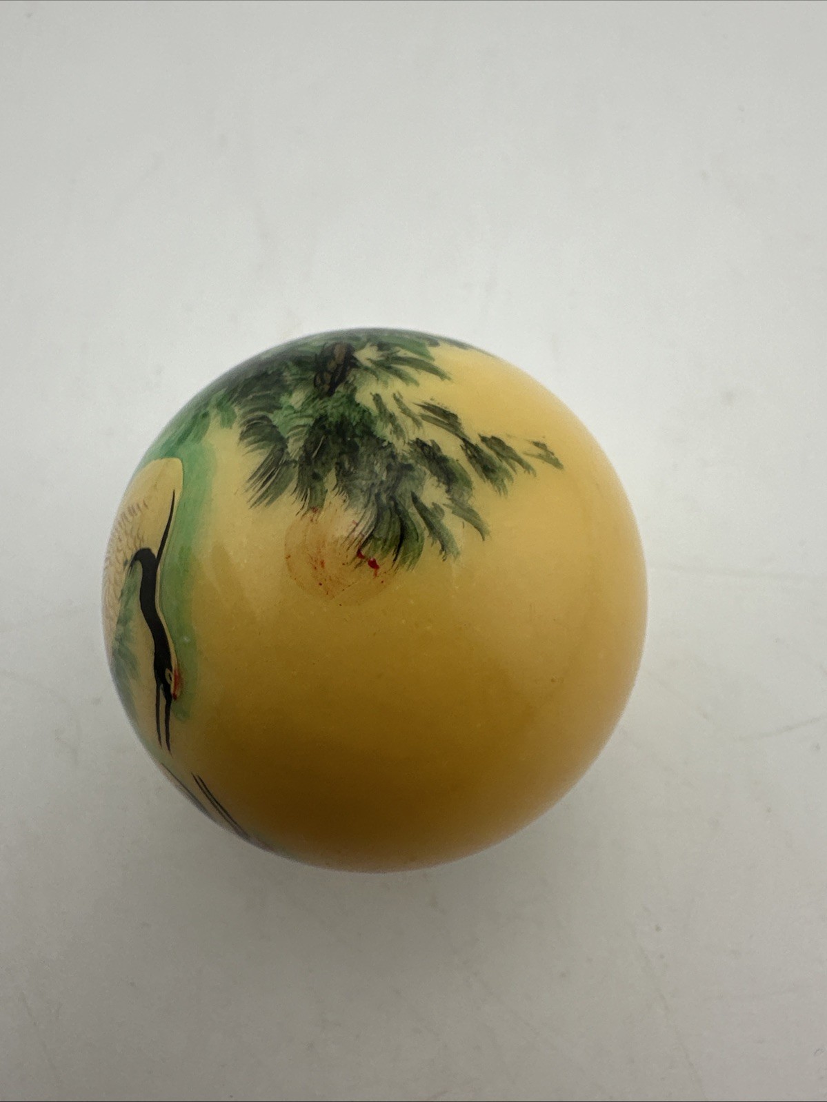 Chinese Painted Globe Ball Crane Nature Scene – bird sphere tree