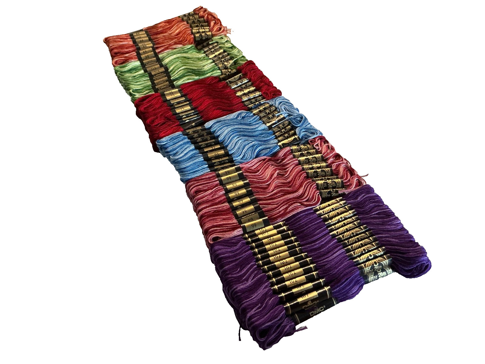 DMC Floss Variegated 48 Skeins 6 Strand Embroidery Thread six colors new