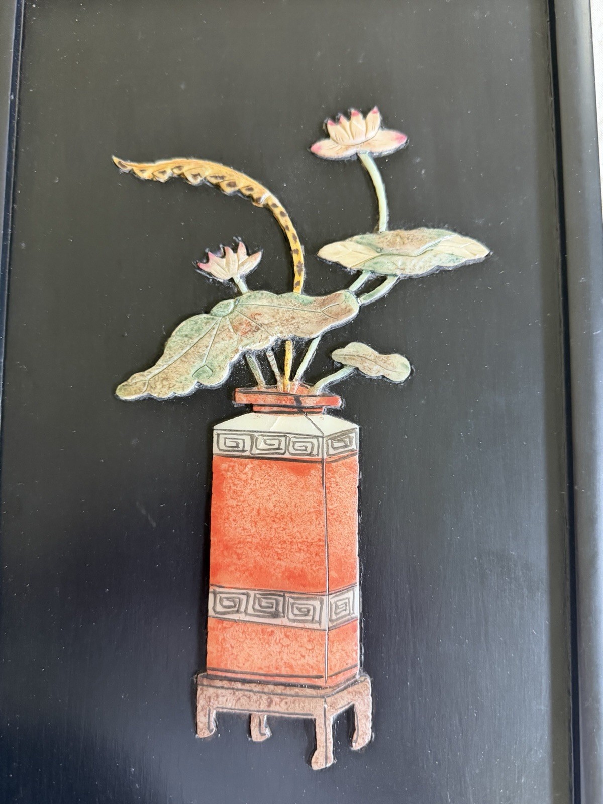 Vintage Set of 4 Chinese Hand Carved Soapstone Four Seasons Wall Plaques