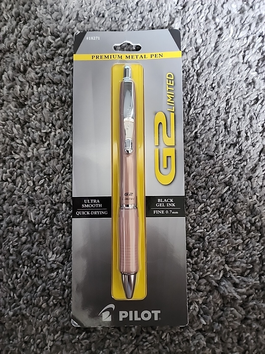 Pilot G2 Limited Premium Metal Refillable Rolling Ball Gel Pen .7mm Black Ink