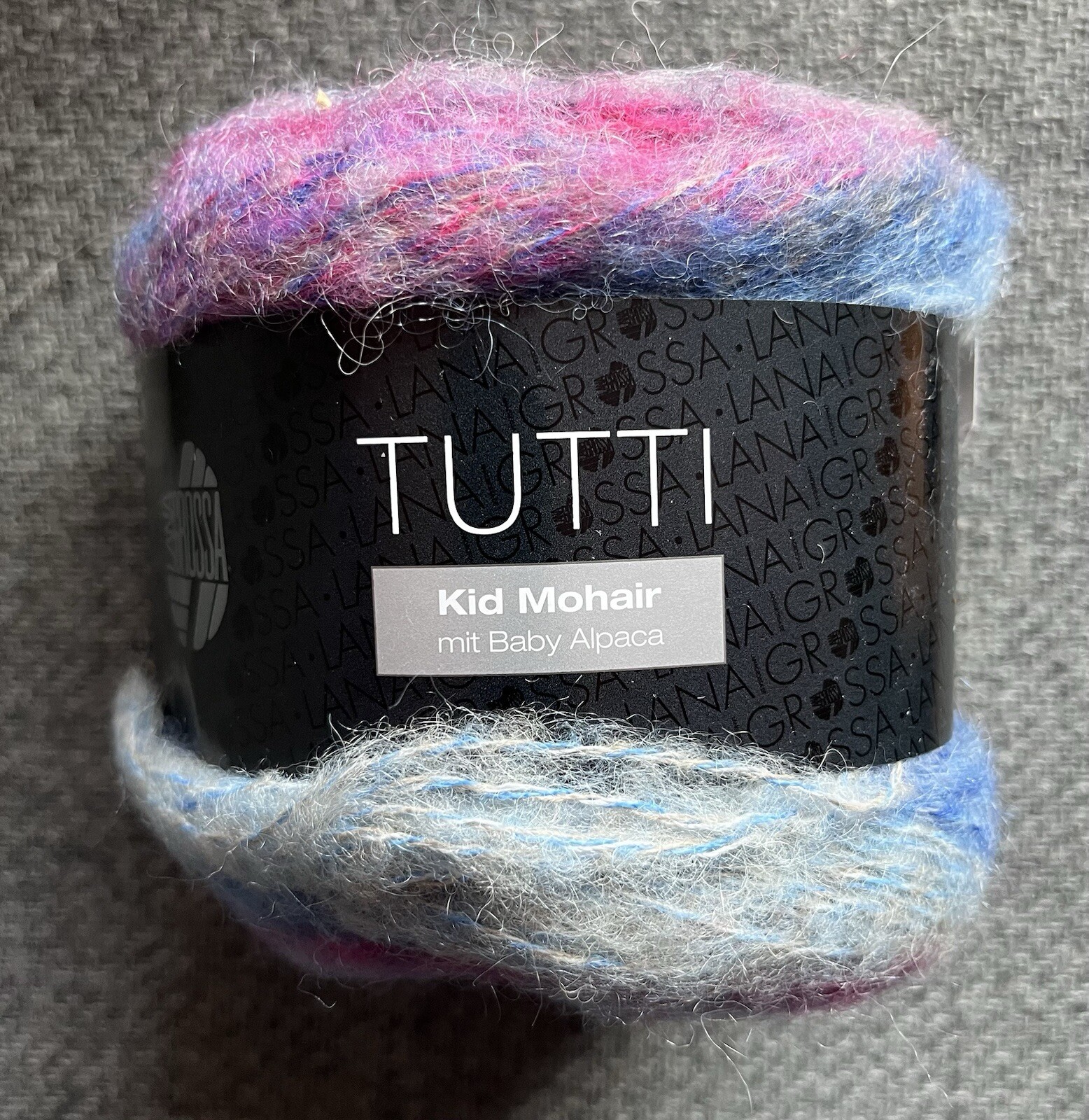Lana Grossa Yarn TUTTI Kid Mohair Baby Alpaca 100g Color 007 Pink, blue, gray