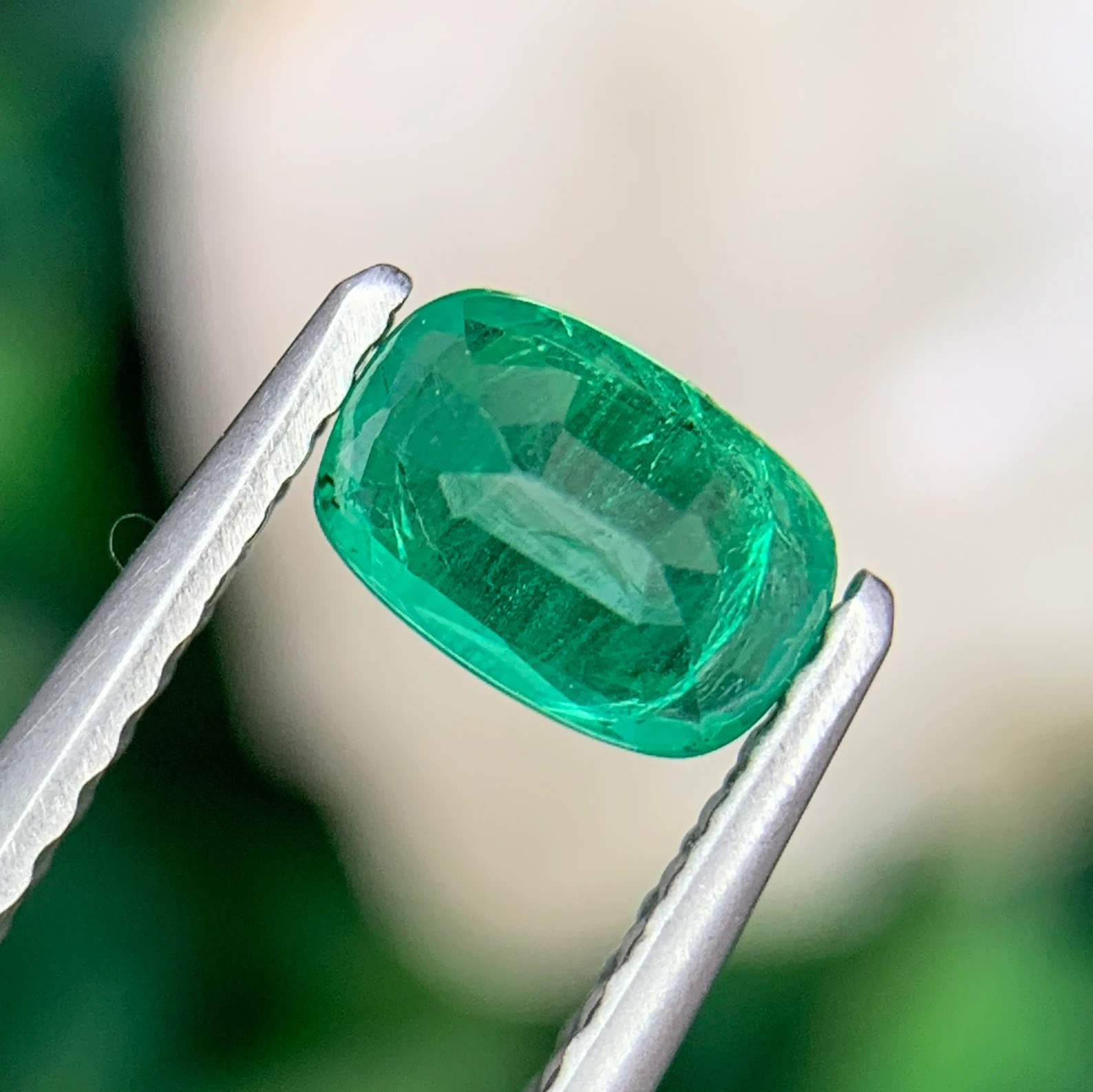 0.55 Cts Natural vivid Green Emerald 6×4 MM Cushion Cut Loose Gemstone Jewelry