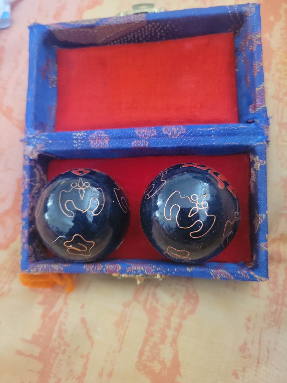 Vintage Shou Xing Chinese Boading Iron Balls ~ Chiming Meditation Wellbeing