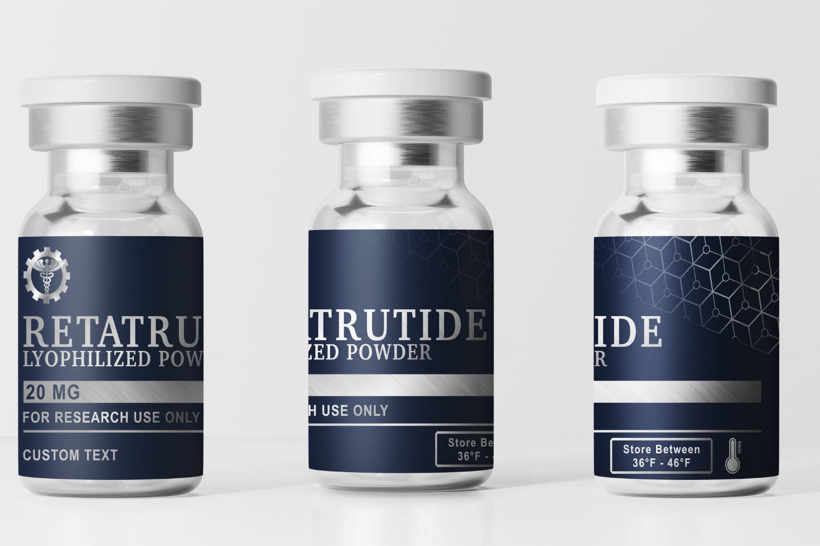 Custom Peptide Labels | 3ml & 5ml Vial Identification Stickers | Set of 20