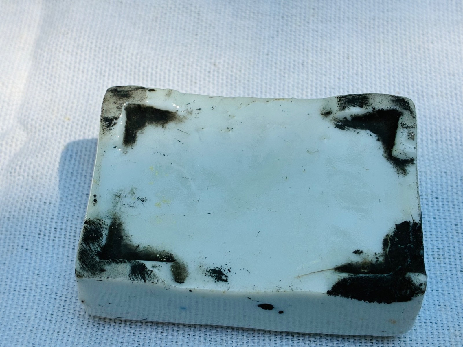 Vintage CHINESE OPIUM PILLOW Incense Burner Holder Blue & White OLD