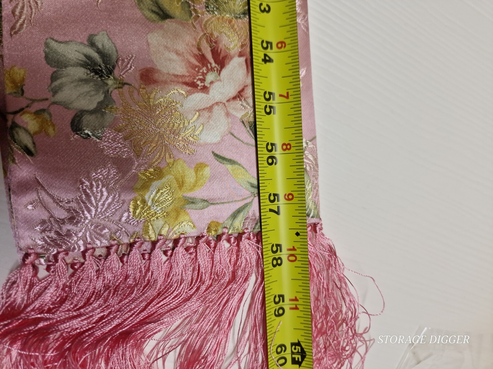 VTG Nanjing Brocade China Silk Pink Floral Scarf Gift Box Set with Certificate